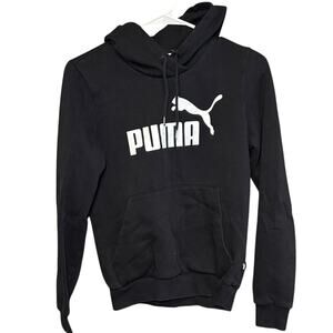 PUMA Women’s Black Logo Pullover Hoodie Sweatshirt Athletic Casual Size S